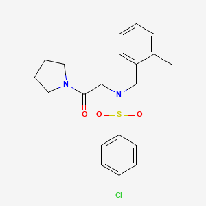 molecular formula C20H23ClN2O3S B4621972 4-氯-N-(2-甲基苄基)-N-(2-氧代-2-吡咯烷-1-基乙基)-苯磺酰胺 