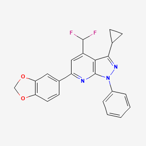 6-(1,3-benzodioxol-5-yl)-3-cyclopropyl-4-(difluoromethyl)-1-phenyl-1H-pyrazolo[3,4-b]pyridine