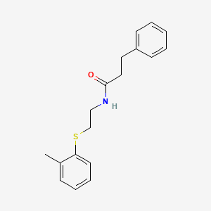 molecular formula C18H21NOS B4621995 N-{2-[(2-methylphenyl)thio]ethyl}-3-phenylpropanamide 