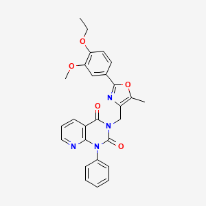 3-{[2-(4-ethoxy-3-methoxyphenyl)-5-methyl-1,3-oxazol-4-yl]methyl}-1-phenylpyrido[2,3-d]pyrimidine-2,4(1H,3H)-dione