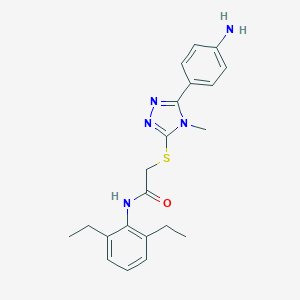 molecular formula C21H25N5OS B462203 2-{[5-(4-aminophenyl)-4-methyl-4H-1,2,4-triazol-3-yl]sulfanyl}-N-(2,6-diethylphenyl)acetamide CAS No. 433246-19-6