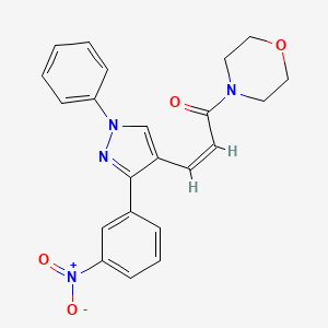 molecular formula C22H20N4O4 B4622044 4-{3-[3-(3-硝基苯基)-1-苯基-1H-吡唑-4-基]丙烯酰基}吗啉 