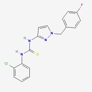 molecular formula C17H14ClFN4S B4622045 N-(2-氯苯基)-N'-[1-(4-氟苄基)-1H-吡唑-3-基]硫脲 