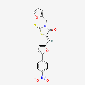 molecular formula C19H12N2O5S2 B4622050 3-(2-furylmethyl)-5-{[5-(4-nitrophenyl)-2-furyl]methylene}-2-thioxo-1,3-thiazolidin-4-one 