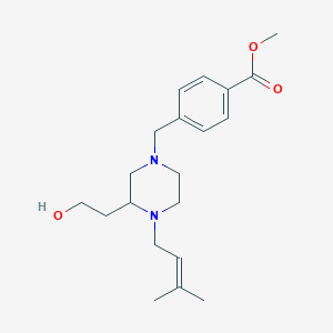 molecular formula C20H30N2O3 B4622051 methyl 4-{[3-(2-hydroxyethyl)-4-(3-methyl-2-buten-1-yl)-1-piperazinyl]methyl}benzoate 