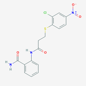 molecular formula C16H14ClN3O4S B4622088 2-({3-[(2-chloro-4-nitrophenyl)thio]propanoyl}amino)benzamide 