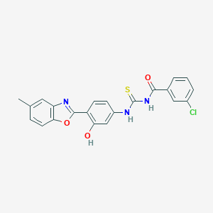 3-chloro-N-{[3-hydroxy-4-(5-methyl-1,3-benzoxazol-2-yl)phenyl]carbamothioyl}benzamide