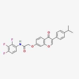 molecular formula C26H20F3NO4 B4622106 2-{[3-(4-isopropylphenyl)-4-oxo-4H-chromen-7-yl]oxy}-N-(2,3,4-trifluorophenyl)acetamide 