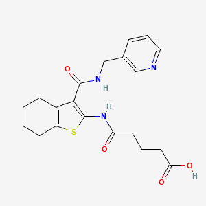 molecular formula C20H23N3O4S B4622143 5-氧代-5-[(3-{[(3-吡啶甲基)氨基]羰基}-4,5,6,7-四氢-1-苯并噻吩-2-基)氨基]戊酸 