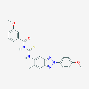 molecular formula C23H21N5O3S B462215 3-methoxy-N-{[2-(4-methoxyphenyl)-6-methyl-2H-benzotriazol-5-yl]carbamothioyl}benzamide CAS No. 426224-52-4