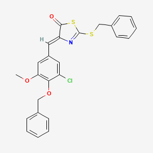 molecular formula C25H20ClNO3S2 B4622176 4-[4-(benzyloxy)-3-chloro-5-methoxybenzylidene]-2-(benzylthio)-1,3-thiazol-5(4H)-one 