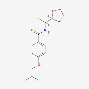 molecular formula C17H25NO3 B4622177 4-异丁氧基-N-[1-(四氢-2-呋喃基)乙基]苯甲酰胺 