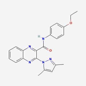 molecular formula C22H21N5O2 B4622183 3-(3,5-dimethyl-1H-pyrazol-1-yl)-N-(4-ethoxyphenyl)quinoxaline-2-carboxamide 