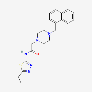 molecular formula C21H25N5OS B4622190 N-(5-ethyl-1,3,4-thiadiazol-2-yl)-2-[4-(1-naphthylmethyl)-1-piperazinyl]acetamide 