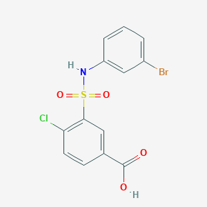 molecular formula C13H9BrClNO4S B4622202 3-{[(3-bromophenyl)amino]sulfonyl}-4-chlorobenzoic acid 