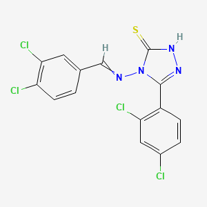 molecular formula C15H8Cl4N4S B4622212 4-[(3,4-dichlorobenzylidene)amino]-5-(2,4-dichlorophenyl)-4H-1,2,4-triazole-3-thiol 