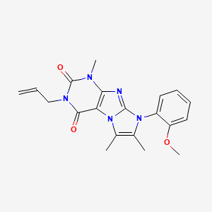 molecular formula C20H21N5O3 B4622227 3-烯丙基-8-(2-甲氧基苯基)-1,6,7-三甲基-1H-咪唑并[2,1-f]嘌呤-2,4(3H,8H)-二酮 