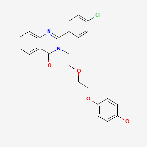 molecular formula C25H23ClN2O4 B4622232 2-(4-chlorophenyl)-3-{2-[2-(4-methoxyphenoxy)ethoxy]ethyl}-4(3H)-quinazolinone 