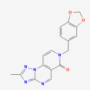 molecular formula C17H13N5O3 B4622237 7-(1,3-苯并二氧杂环戊-5-基甲基)-2-甲基吡啶并[3,4-e][1,2,4]三唑并[1,5-a]嘧啶-6(7H)-酮 