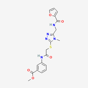 molecular formula C19H19N5O5S B4622242 methyl 3-{[({5-[(2-furoylamino)methyl]-4-methyl-4H-1,2,4-triazol-3-yl}thio)acetyl]amino}benzoate 