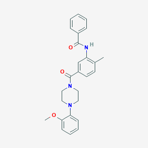 molecular formula C26H27N3O3 B4622245 N-(5-{[4-(2-methoxyphenyl)-1-piperazinyl]carbonyl}-2-methylphenyl)benzamide 