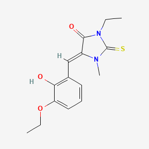 molecular formula C15H18N2O3S B4622304 5-(3-乙氧基-2-羟基苄亚叉)-3-乙基-1-甲基-2-硫代氧-4-咪唑烷二酮 