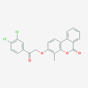 molecular formula C22H14Cl2O4 B4622313 3-[2-(3,4-二氯苯基)-2-氧代乙氧基]-4-甲基-6H-苯并[c]色满-6-酮 