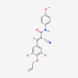 molecular formula C20H16Br2N2O3 B4622321 3-[4-(allyloxy)-3,5-dibromophenyl]-2-cyano-N-(4-methoxyphenyl)acrylamide 