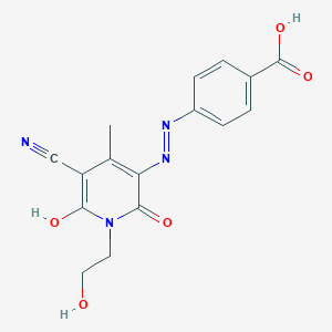 4-[[5-Cyano-6-hydroxy-1-(2-hydroxyethyl)-4-methyl-2-oxopyridin-3-yl]diazenyl]benzoic acid