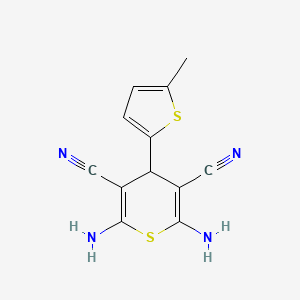 molecular formula C12H10N4S2 B4622367 2,6-diamino-4-(5-methyl-2-thienyl)-4H-thiopyran-3,5-dicarbonitrile 