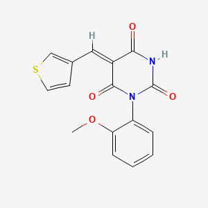 molecular formula C16H12N2O4S B4622378 1-(2-甲氧苯基)-5-(3-噻吩亚甲基)-2,4,6(1H,3H,5H)-嘧啶三酮 