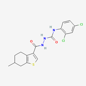 molecular formula C17H17Cl2N3O2S B4622385 N-(2,4-dichlorophenyl)-2-[(6-methyl-4,5,6,7-tetrahydro-1-benzothien-3-yl)carbonyl]hydrazinecarboxamide 