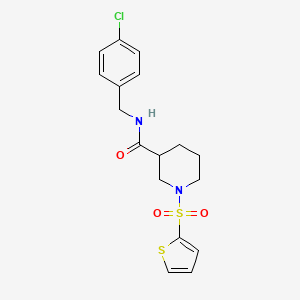 molecular formula C17H19ClN2O3S2 B4622390 1-(2-噻吩基磺酰基)-3-哌啶甲酰胺-N-(4-氯苄基) 