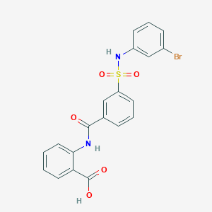 2-[(3-{[(3-bromophenyl)amino]sulfonyl}benzoyl)amino]benzoic acid