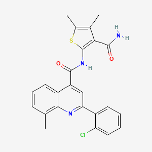 molecular formula C24H20ClN3O2S B4622393 N-[3-(氨基羰基)-4,5-二甲基-2-噻吩基]-2-(2-氯苯基)-8-甲基-4-喹啉甲酰胺 