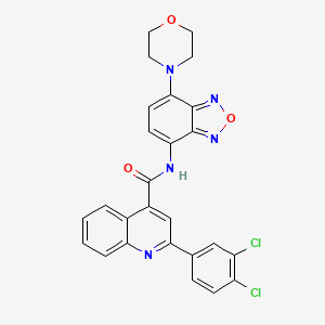 molecular formula C26H19Cl2N5O3 B4622400 2-(3,4-二氯苯基)-N-[7-(4-吗啉基)-2,1,3-苯并恶二唑-4-基]-4-喹啉甲酰胺 