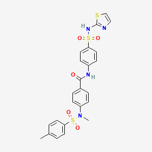 molecular formula C24H22N4O5S3 B4622429 4-{methyl[(4-methylphenyl)sulfonyl]amino}-N-{4-[(1,3-thiazol-2-ylamino)sulfonyl]phenyl}benzamide 