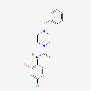 molecular formula C18H19ClFN3O B4622447 4-benzyl-N-(4-chloro-2-fluorophenyl)-1-piperazinecarboxamide 