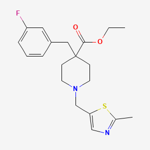 molecular formula C20H25FN2O2S B4622453 4-(3-氟苄基)-1-[(2-甲基-1,3-噻唑-5-基)甲基]-4-哌啶甲酸乙酯 