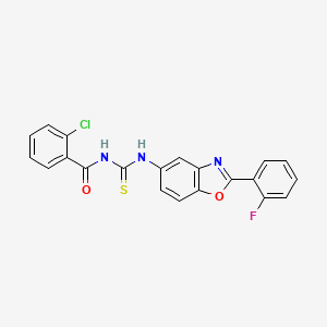 molecular formula C21H13ClFN3O2S B4622460 2-chloro-N-({[2-(2-fluorophenyl)-1,3-benzoxazol-5-yl]amino}carbonothioyl)benzamide 