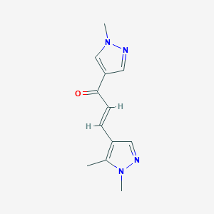 molecular formula C12H14N4O B4622468 3-(1,5-dimethyl-1H-pyrazol-4-yl)-1-(1-methyl-1H-pyrazol-4-yl)-2-propen-1-one 