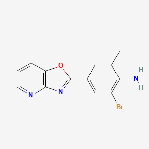 molecular formula C13H10BrN3O B4622477 (2-溴-6-甲基-4-[1,3]噁唑并[4,5-b]吡啶-2-基苯基)胺 