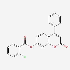 molecular formula C22H13ClO4 B4622501 2-氧代-4-苯基-2H-色烯-7-基 2-氯苯甲酸酯 