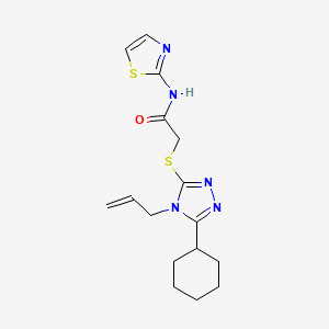 molecular formula C16H21N5OS2 B4622503 2-[(4-烯丙基-5-环己基-4H-1,2,4-三唑-3-基)硫代]-N-1,3-噻唑-2-基乙酰胺 