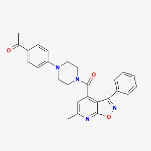 molecular formula C26H24N4O3 B4622524 1-(4-{4-[(6-methyl-3-phenylisoxazolo[5,4-b]pyridin-4-yl)carbonyl]-1-piperazinyl}phenyl)ethanone 