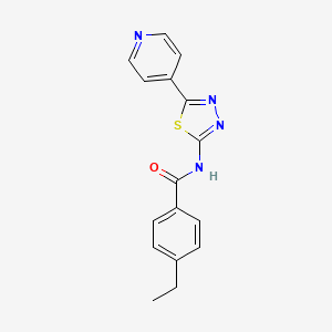 molecular formula C16H14N4OS B4622533 4-乙基-N-[5-(4-吡啶基)-1,3,4-噻二唑-2-基]苯甲酰胺 