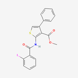 molecular formula C19H14INO3S B4622546 2-[(2-碘代苯甲酰基)氨基]-4-苯基-3-噻吩甲酸甲酯 