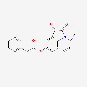 molecular formula C22H19NO4 B4622554 4,4,6-trimethyl-1,2-dioxo-1,2-dihydro-4H-pyrrolo[3,2,1-ij]quinolin-8-yl phenylacetate 