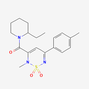 molecular formula C19H25N3O3S B4622562 3-[(2-ethyl-1-piperidinyl)carbonyl]-2-methyl-5-(4-methylphenyl)-2H-1,2,6-thiadiazine 1,1-dioxide 