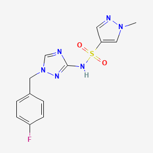 molecular formula C13H13FN6O2S B4622578 N-[1-(4-fluorobenzyl)-1H-1,2,4-triazol-3-yl]-1-methyl-1H-pyrazole-4-sulfonamide 